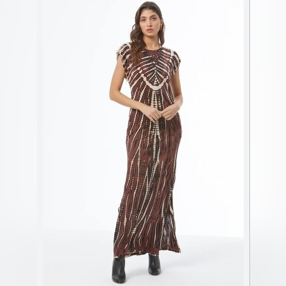 Young Fabulous & Broke MacKenzie Sepia Brown Sleeveless Boho Maxi Dress M